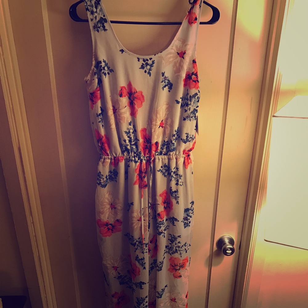 Floral printed chiffon jumpsuit