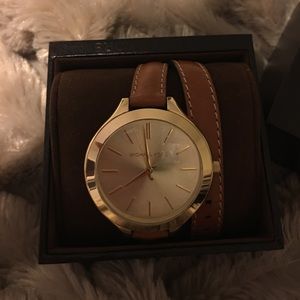 Michael Kors Leather Wrap Watch