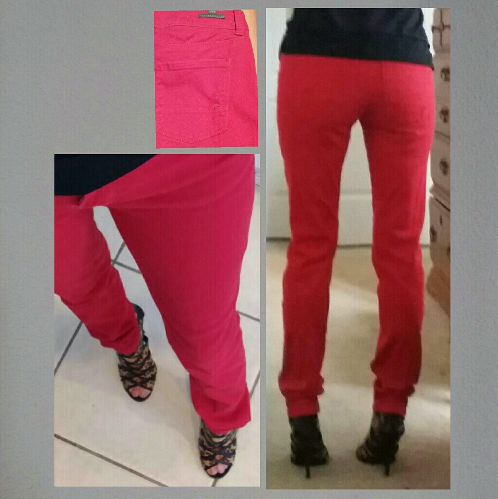 Lauren Conrad Red Skinny Destressed jeans Size 0