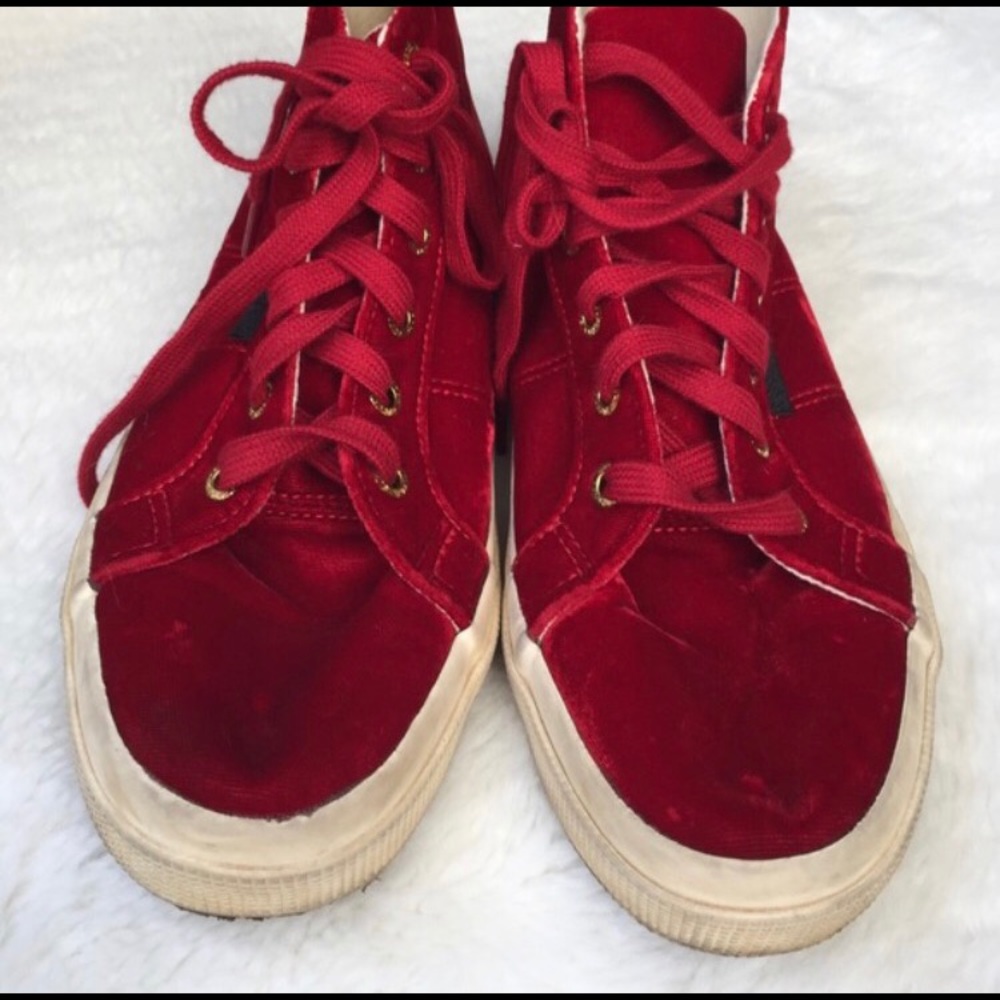 Man Repeller X Superga High Top Velvet Sneakers 39