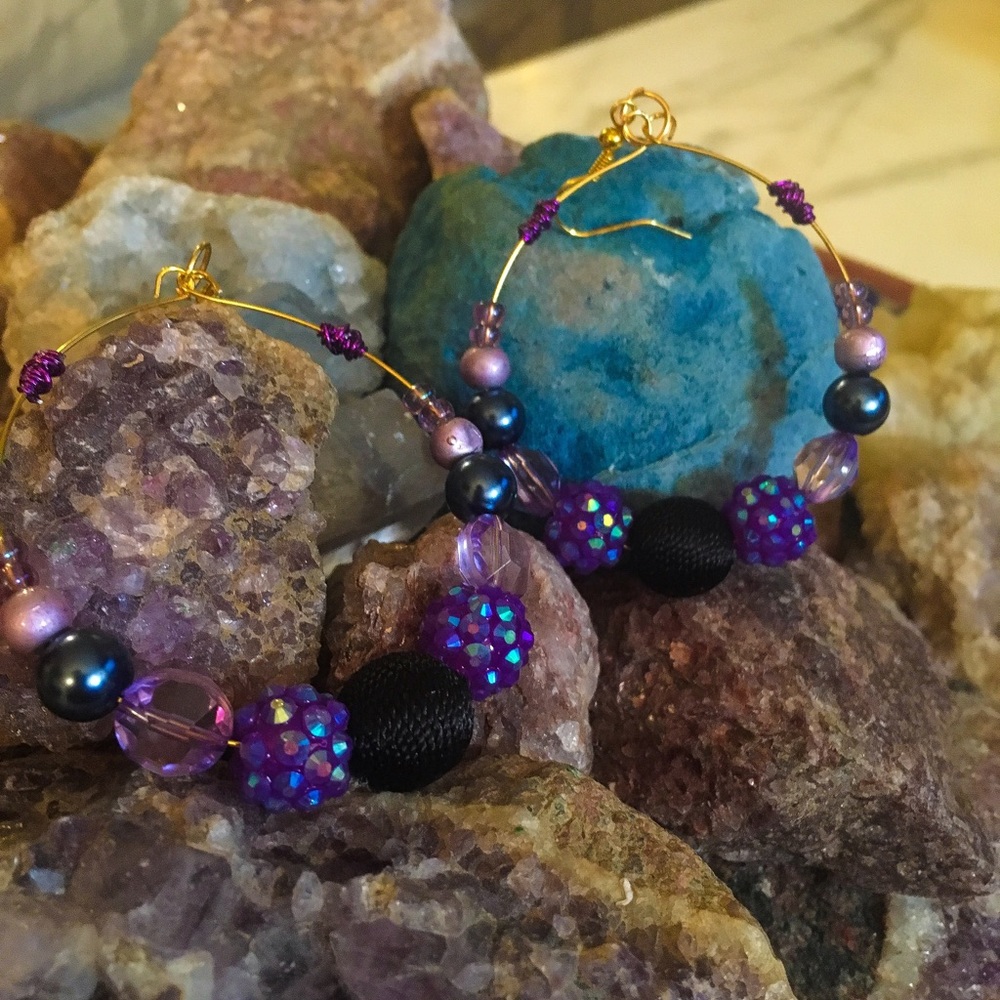 Beautiful beaded hoop earrings!