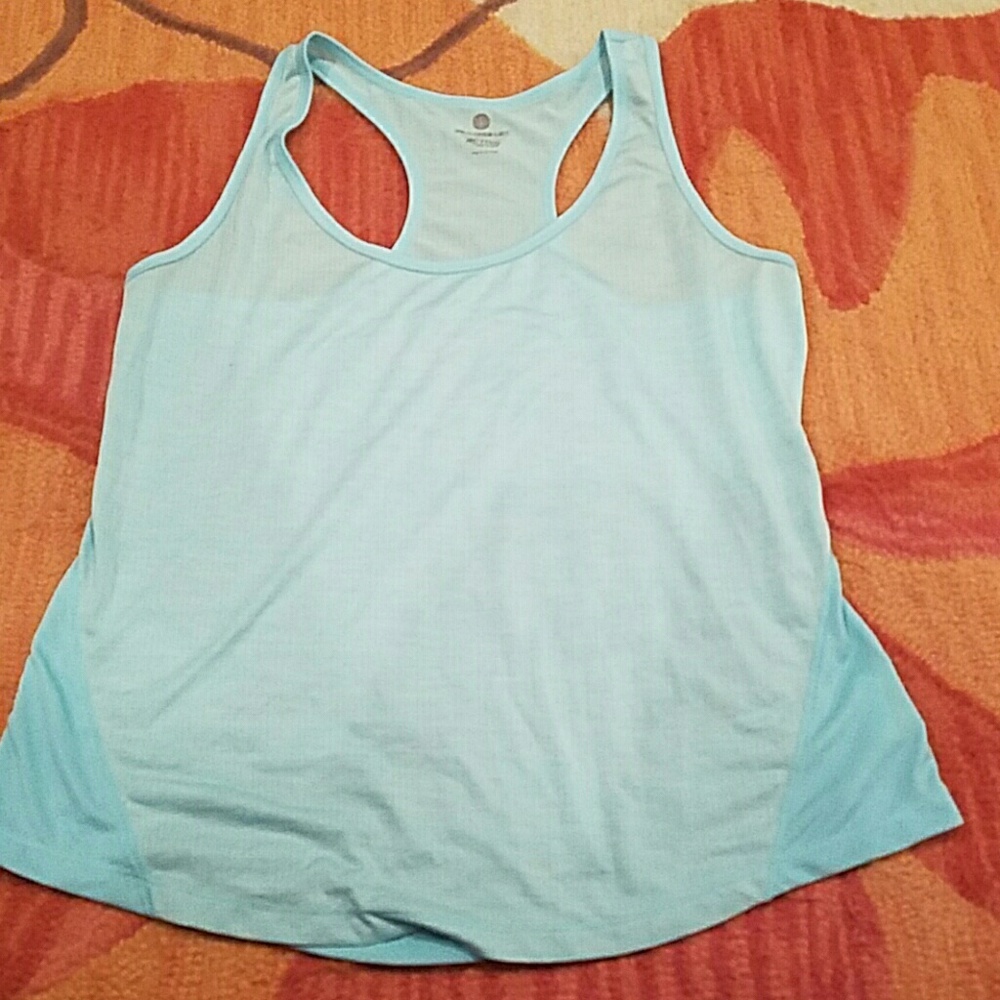 Light blue razorback tank top