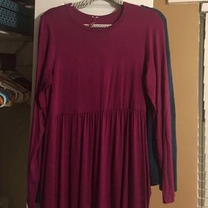 Magenta long sleeve maxi dress