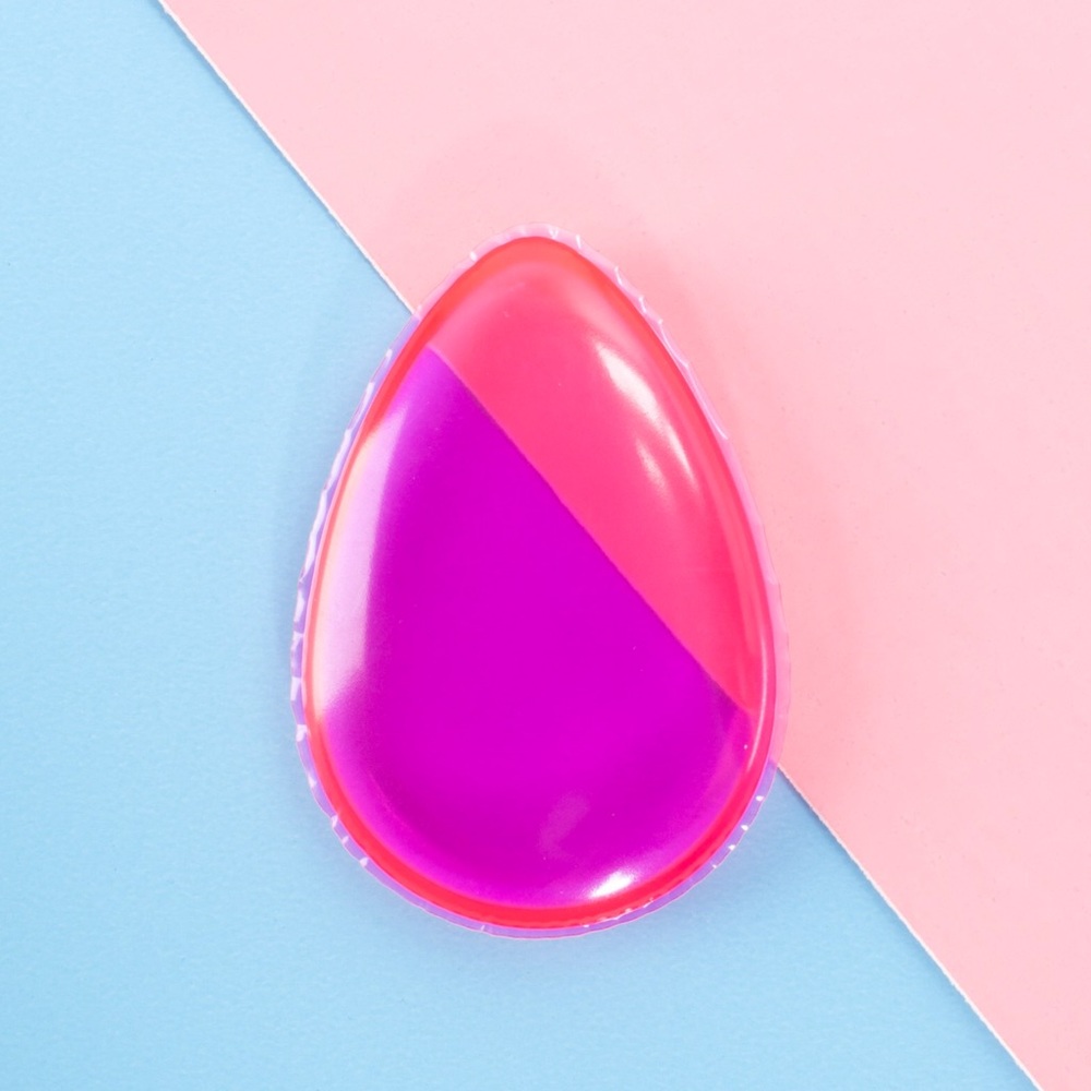 Silicone make up sponge pink & purple teardrop