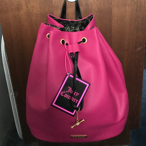 Juicy Couture Handbags - NWT Juicy Couture Drawstring Magenta Backpack