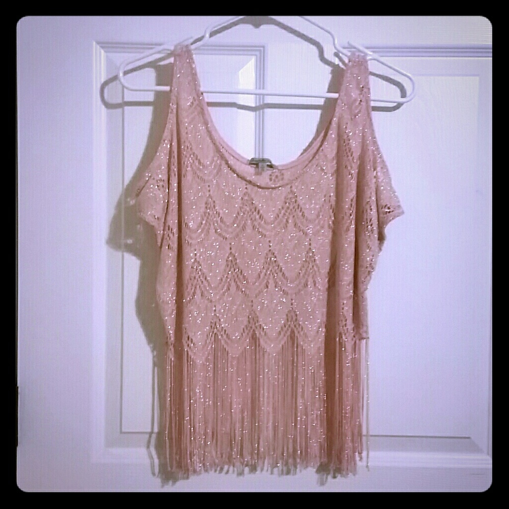 Fringe Crochet Crop Top NWOT