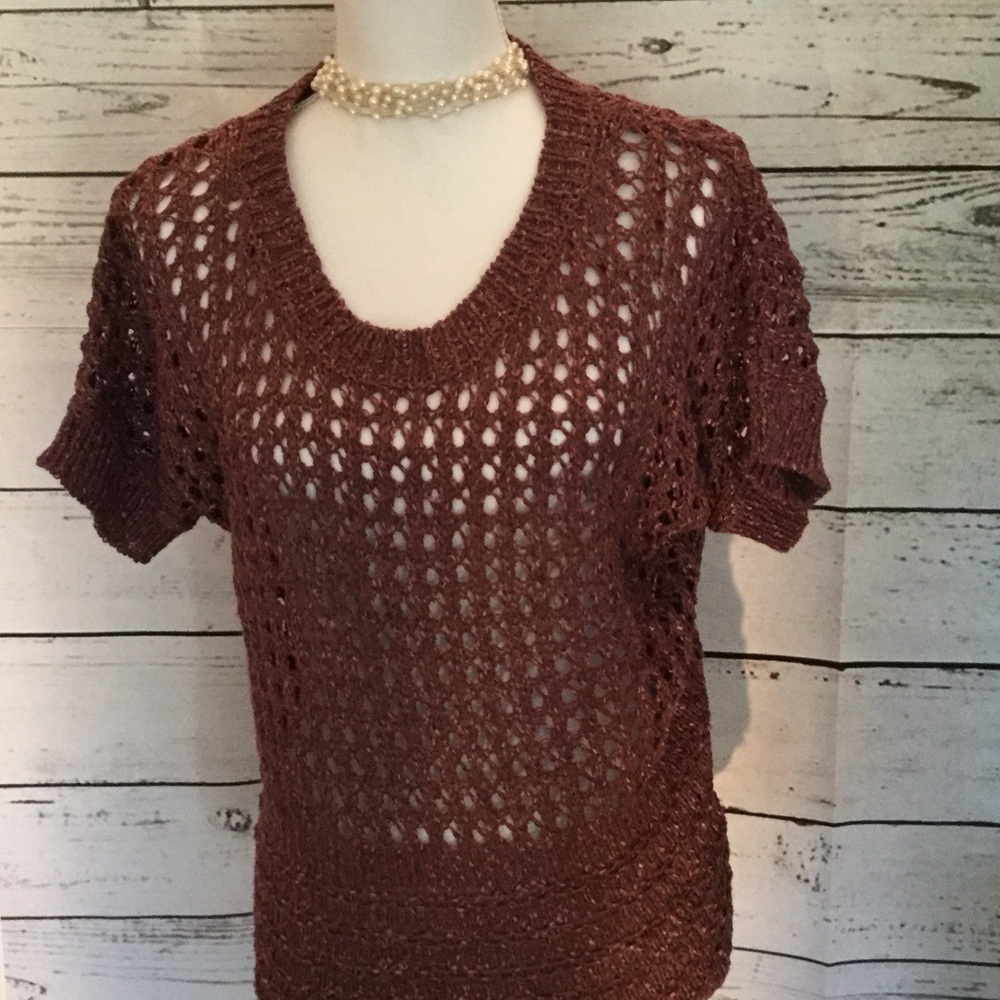 Great dark pink top to layer over a cami!