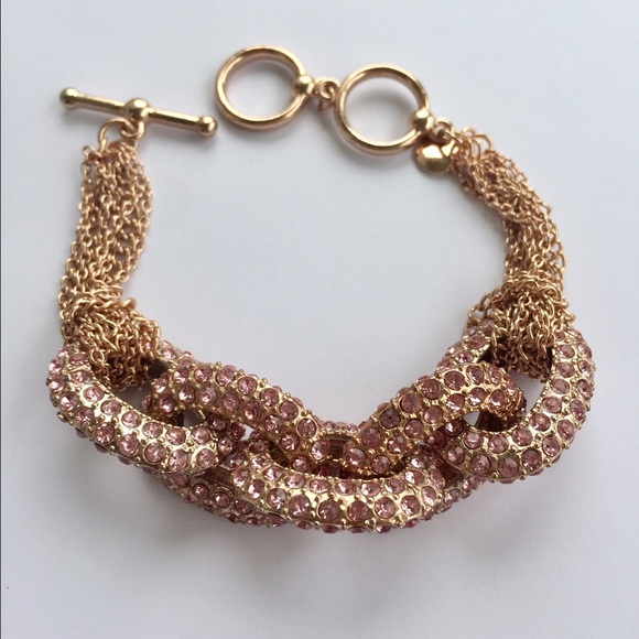 Pink Pave Link Bracelet - Picture 1 of 3