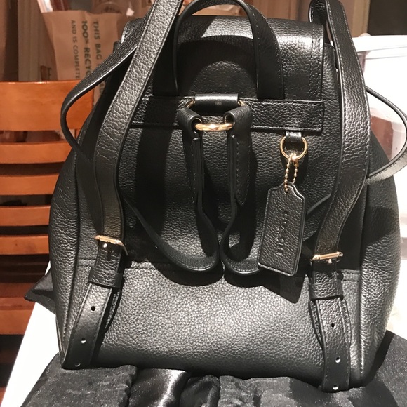 Mini Turn Lock Rucksack in pebble leather main image 4