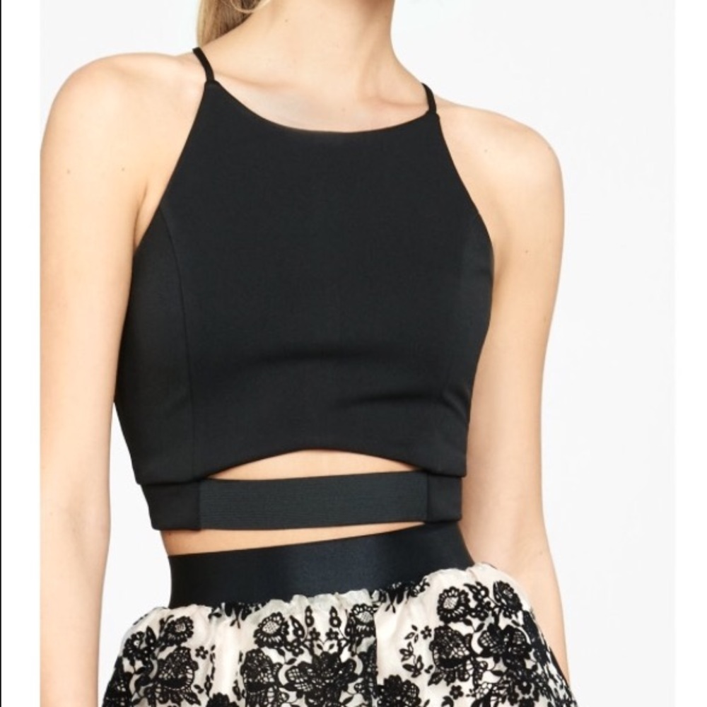 NWOT Express Black Crop Top