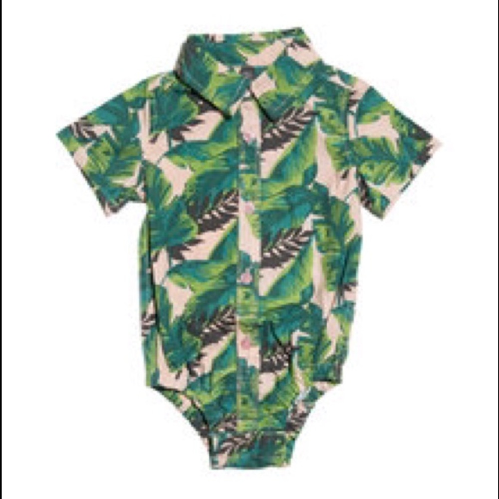 Freshly Picked Trip to Tropics Collared Onesie