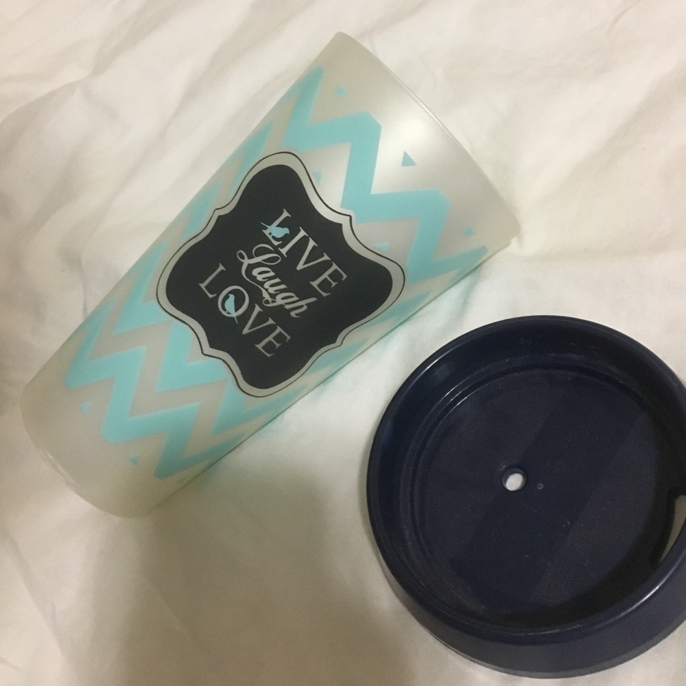 "Live Laugh Love" Teal and Silver Tumblr