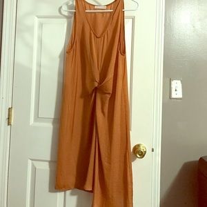 Dahlya silk burnt orange dress
