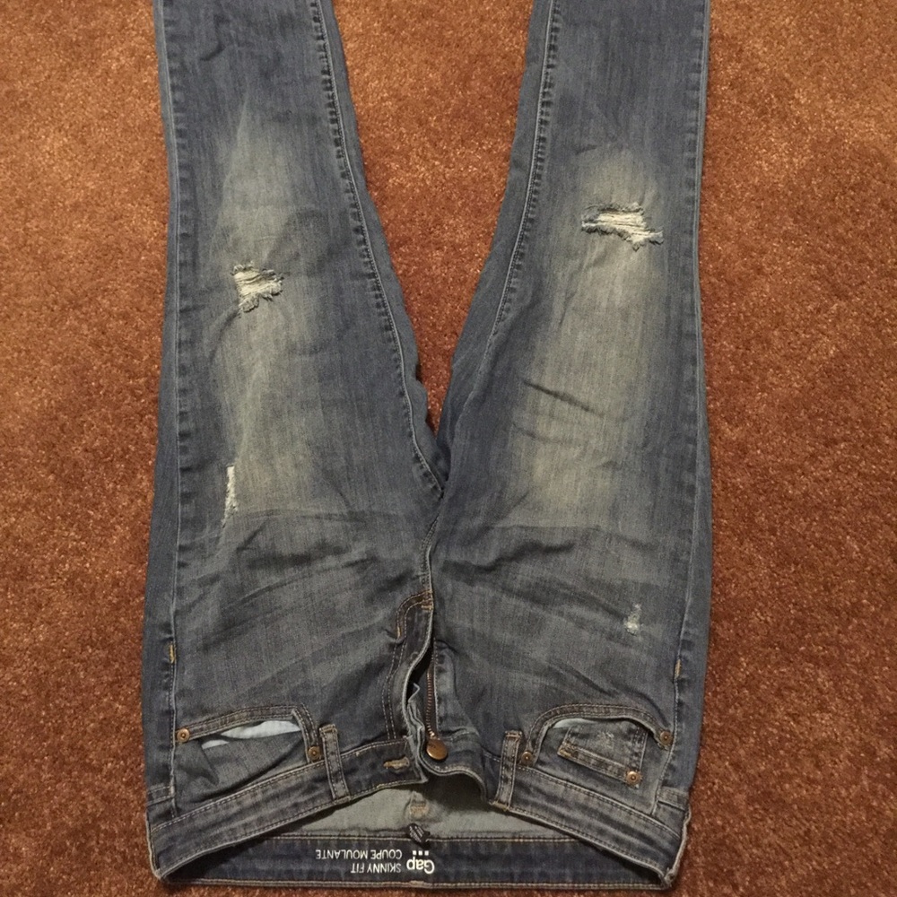 Distressed Gap skinny jeans
