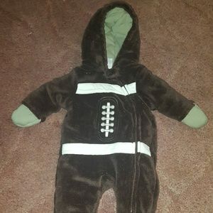 Football coveralls with built in mittens