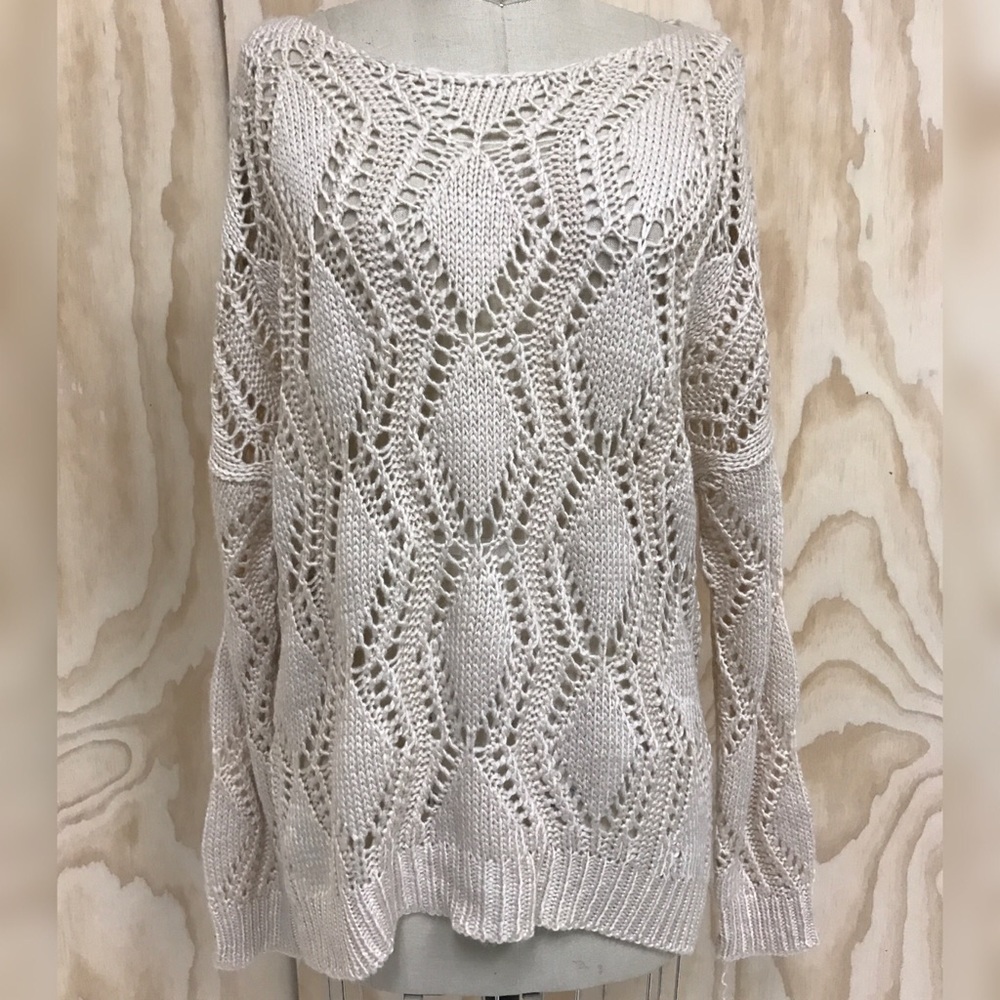 Oatmeal Open-Knit Sweater