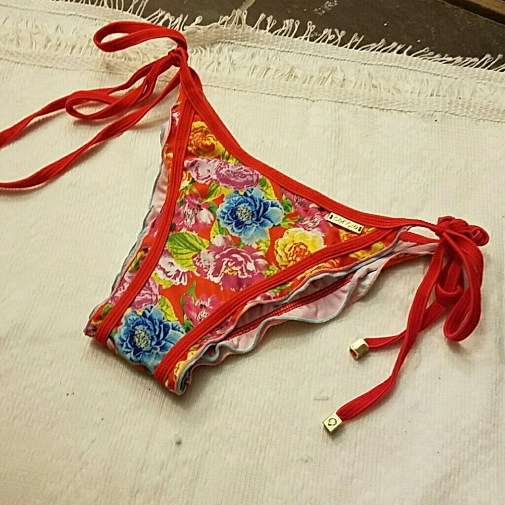 Escondido Red Floral Bikini Bottoms