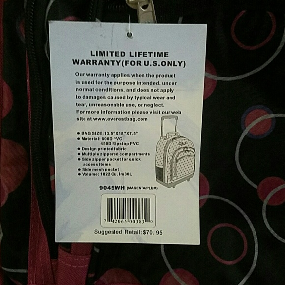 ! EVEREST ROLLING BACKPACK ! - Picture 4 of 4