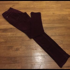 Maroon corduroy skinny pants