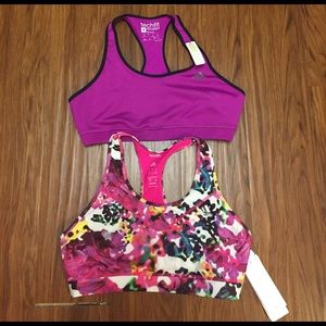Two medium support adidas sports bras