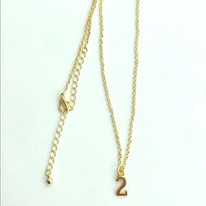 Dainty gold "#2" necklace