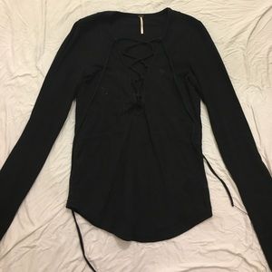 Free People Lace Up Top