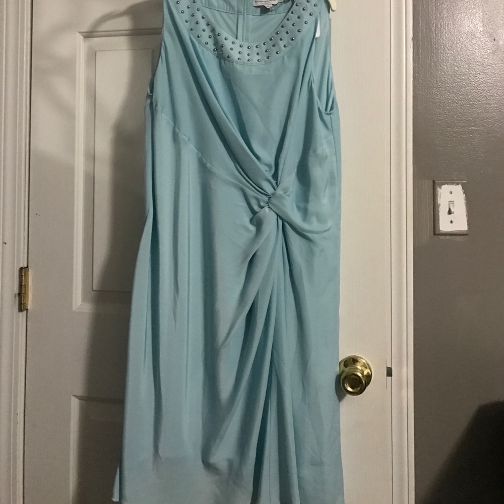 Katherine Barclay knot front studded neck dress