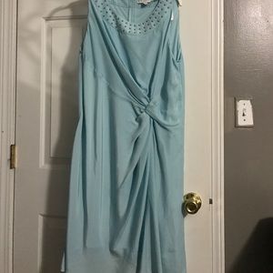 Katherine Barclay knot front studded neck dress