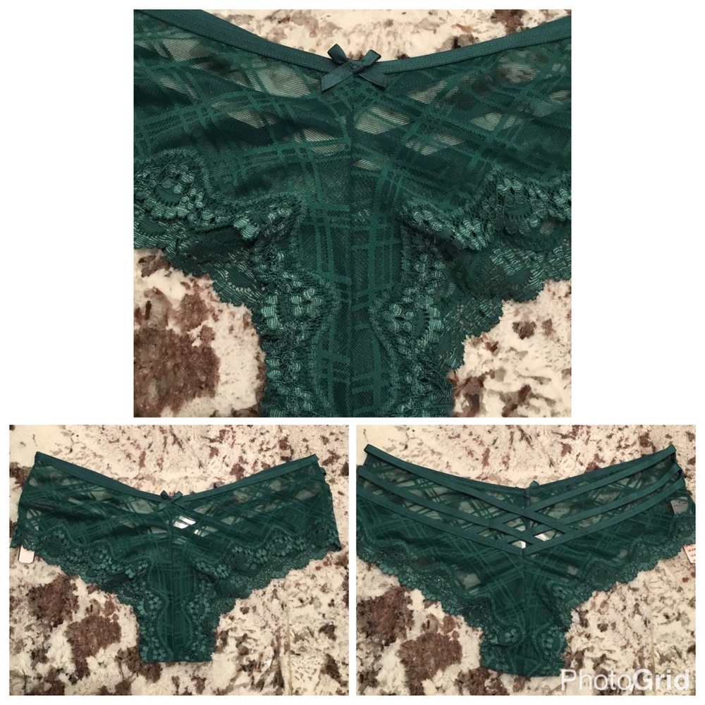 Victoria's Secret Plaid Mesh Criss Cross Cheeky - Picture 4 of 5