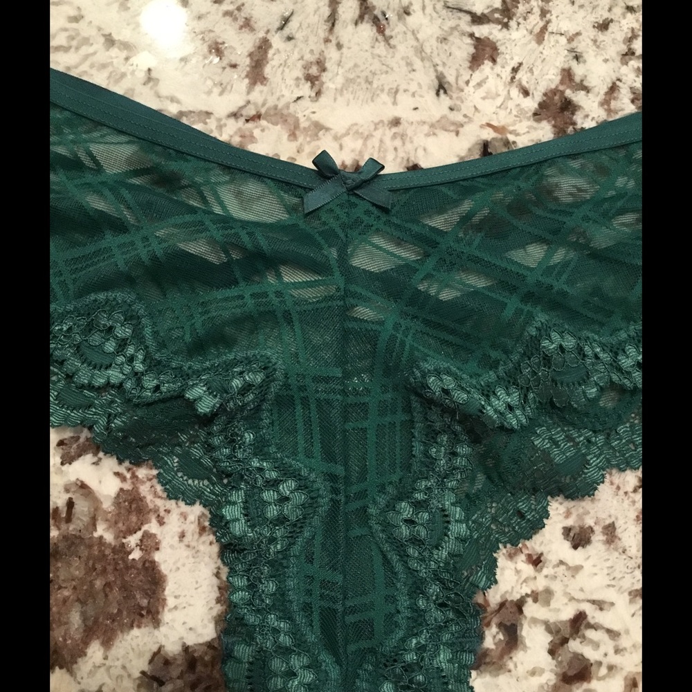 Victoria's Secret Plaid Mesh Criss Cross Cheeky - Picture 2 of 5