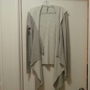 Momo B Gray Jersey Knit Duster with Hoodie