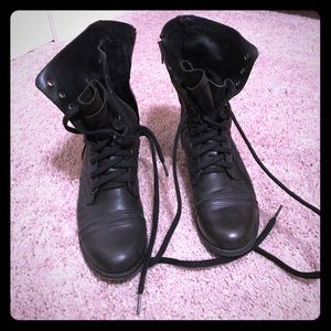 Black Steve Madden Combat Boots