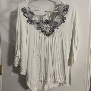 Lace bedazzled front shirt