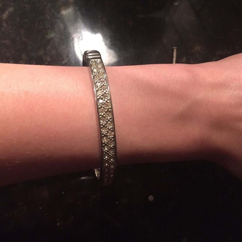 Silver & crystal bangle
