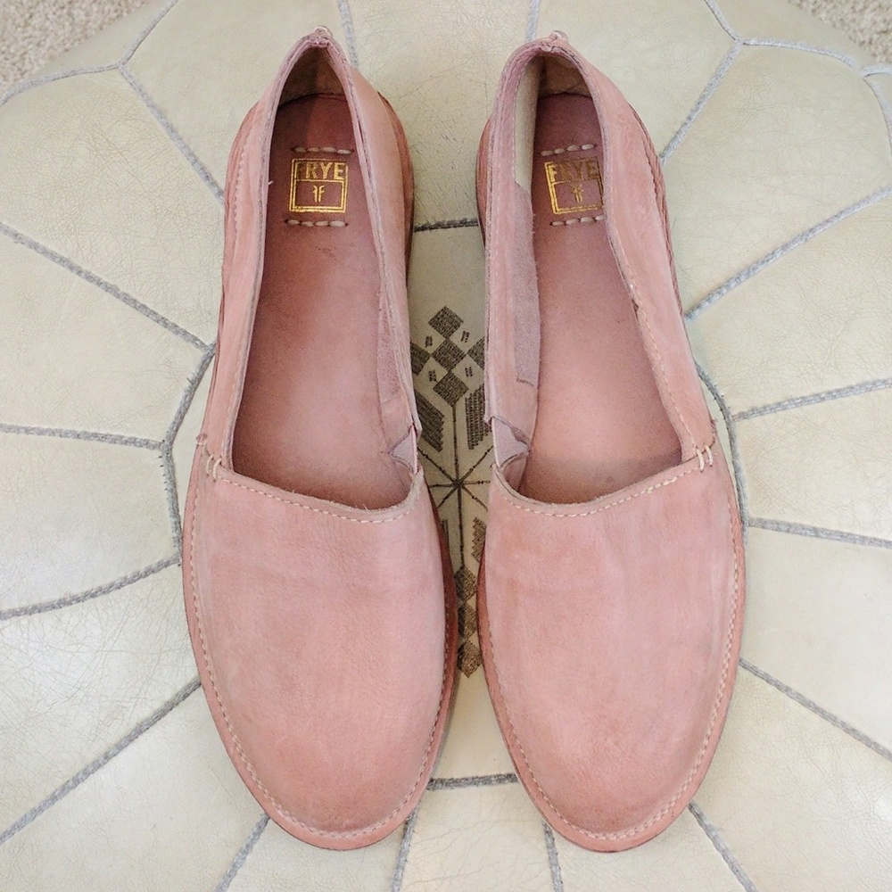 Frye Milly A Line Leather Slip On Flats Rose Sz 9