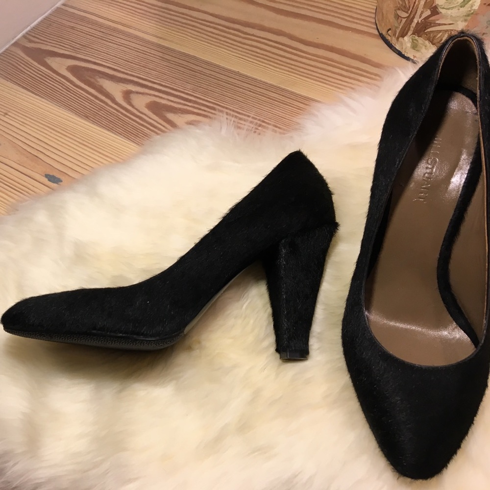 Jill Stuart Black fur heels