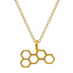 Dogeared Bee Sweet Honeycomb Gold Dipped Necklace