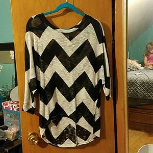 High low chevron sweater