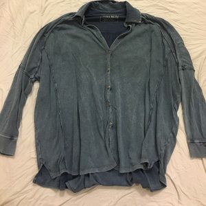 Free People Knit Button Down Shirt