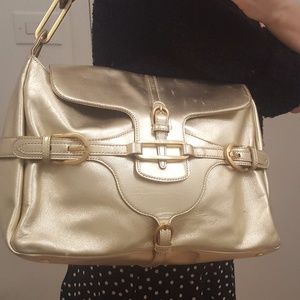 Jimmy Choo Vintage Gold Leather Hobo Handbag
