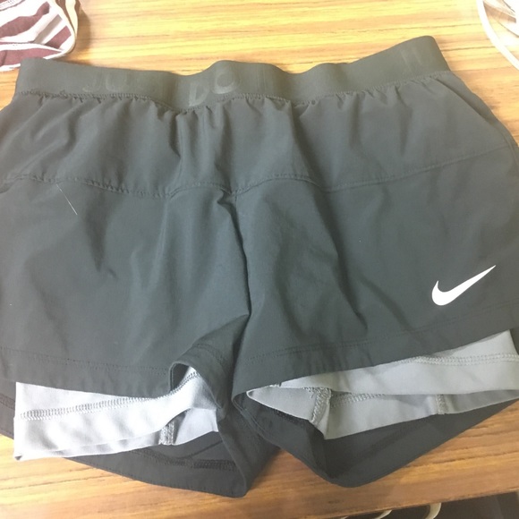 Black Nike Shorts with built in spandex - Picture 2 of 3
