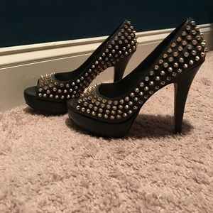 Vince Camuto Gold Studded Pumps