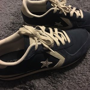 Navy Blue and Off White Converse