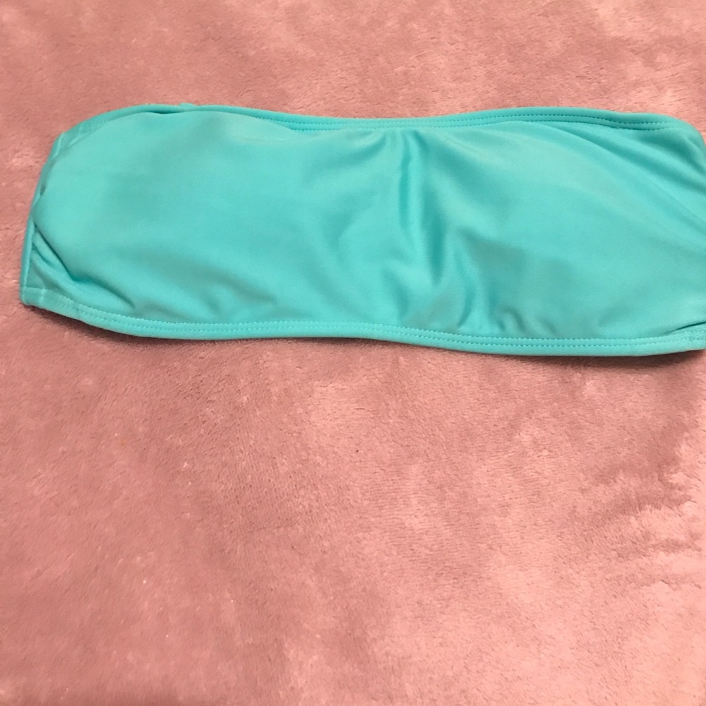 Turquoise Strapless tube bikini top