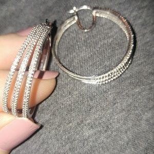 Genuine diamond hoops