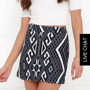 Lulu's RAIN DANCE JACQUARD MINI SKIRT XS
