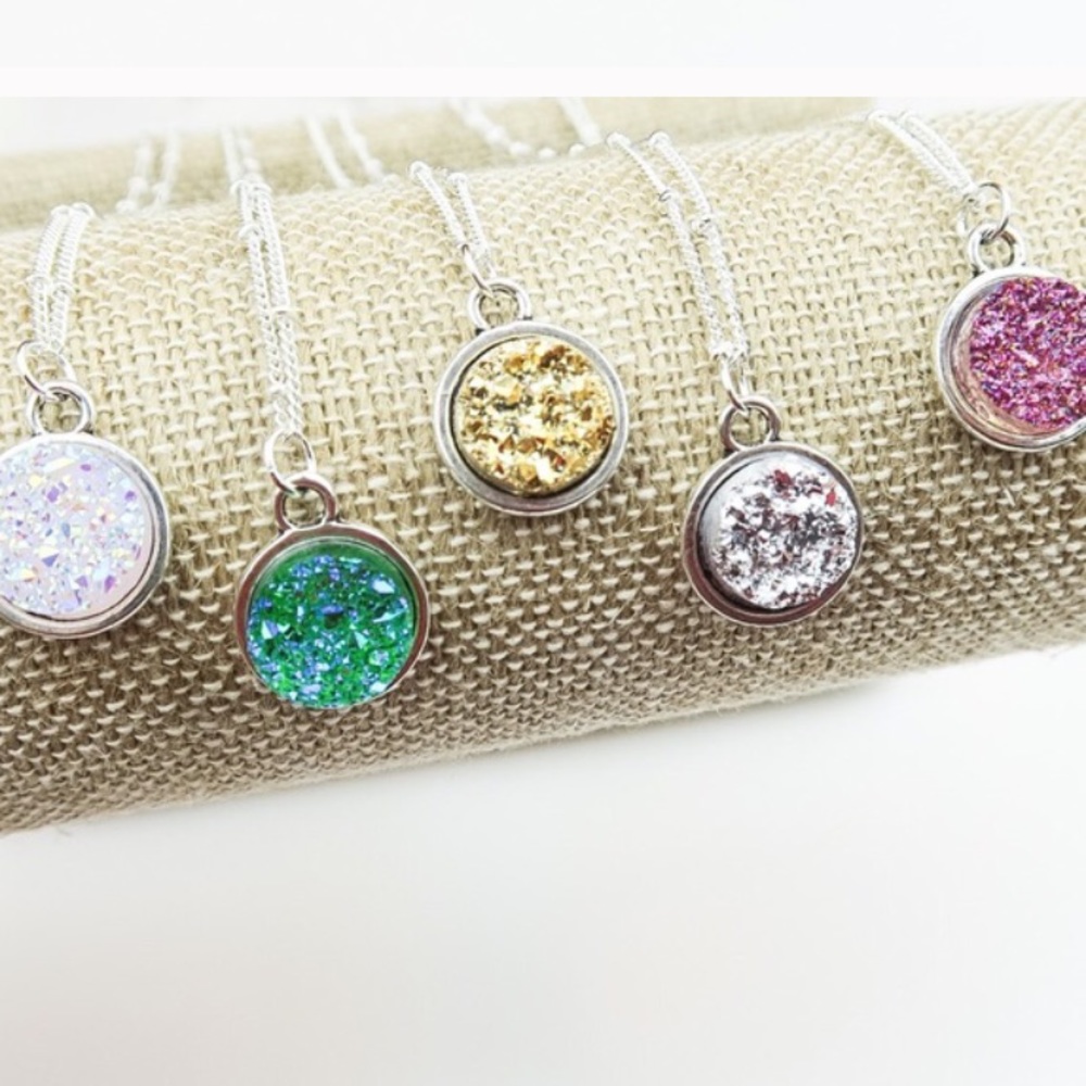 Sparkle Druzy Necklaces - Picture 2 of 5
