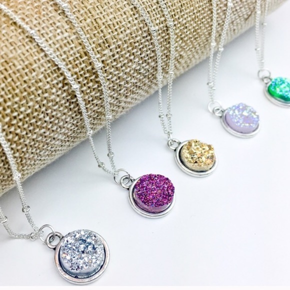 Sparkle Druzy Necklaces - Picture 3 of 5