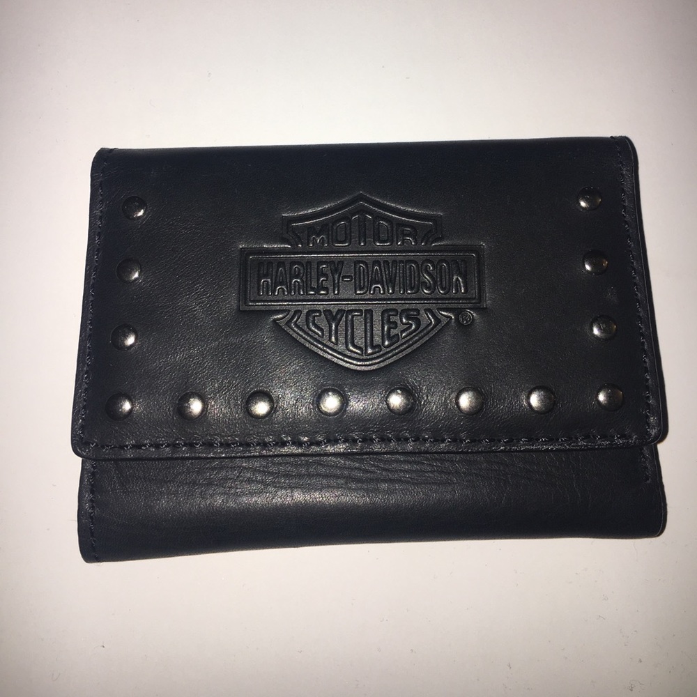 Genuine leather studded Harley Davidson wallet