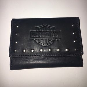 Genuine leather studded Harley Davidson wallet